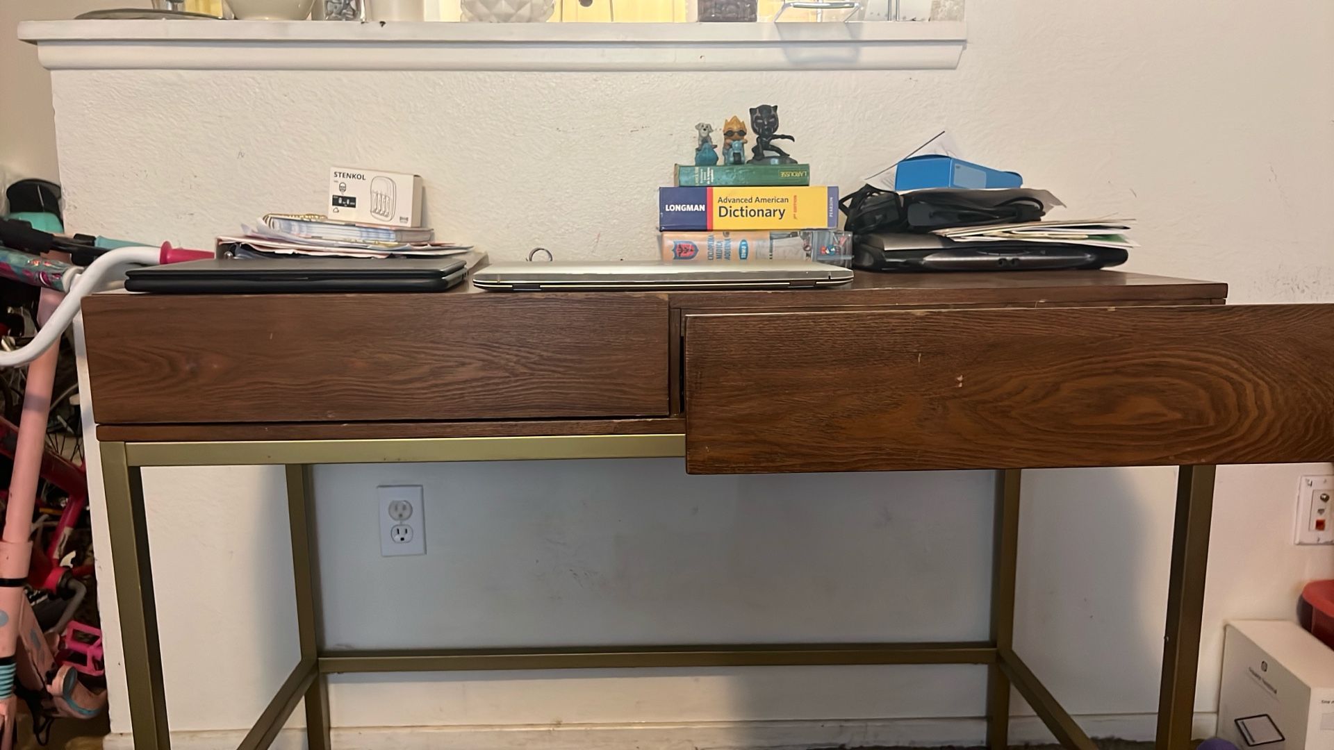 Brown Wood Desk $30