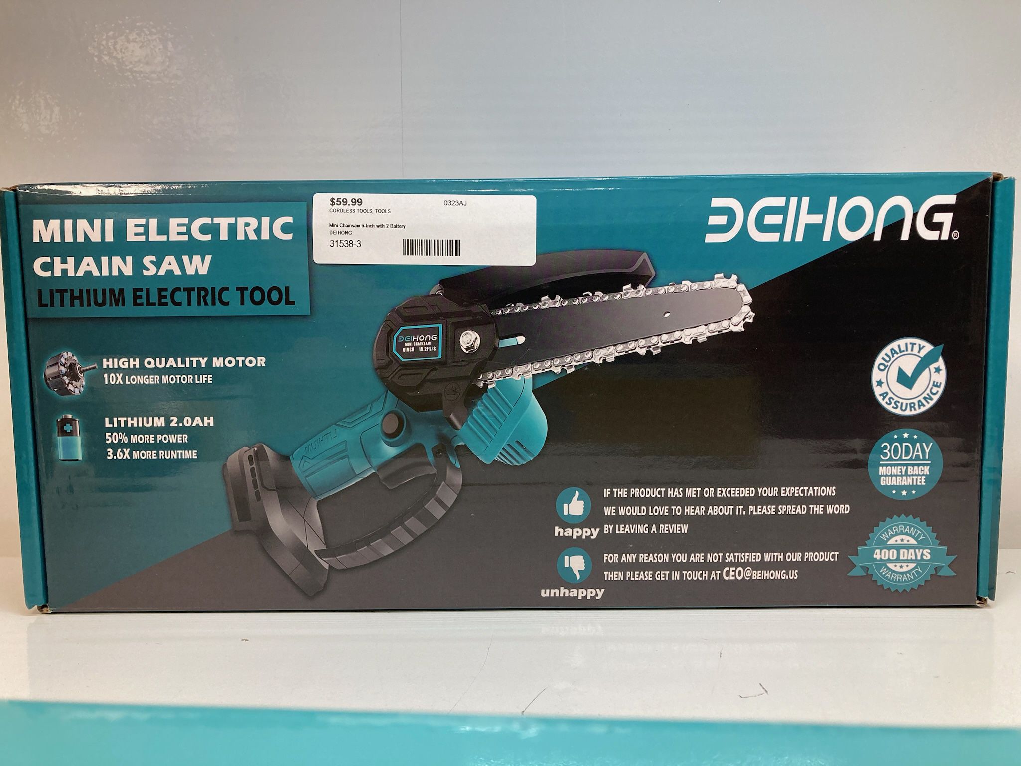 DEIHONG Mini Chainsaw 6” with 2 Batteries