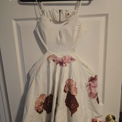 Morning Mist white floral dress