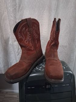 NINGO COWBOY STEEL ROW WORK BOOTS 12M