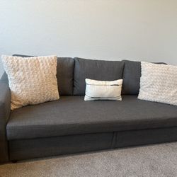 FRIHETEN Sleeper Sofa, Hyllie dark gray