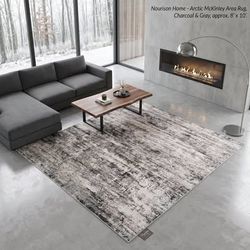 Brand New 8x10 Area Rug - Nourison Home Arctic McKinley Charcoal (Retail $250)