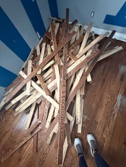 Pile  of Red Oak Flooring.