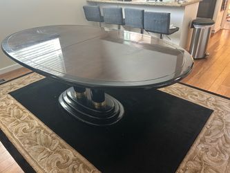 Oval dark brown Pedestal Dining Table