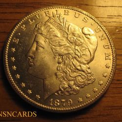 1 879-CC $1 Morgan Silver Dollar Carson City Choice Uncirculated Monster Scarce!