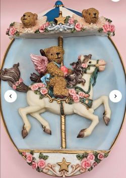 Vintage Montefiori Cherub Carousel Wall Plaque