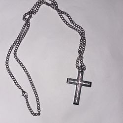 Silver Chain With Cross Pendant 