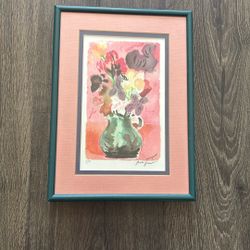 Framed Original Color Lithograph Signed By Alexander Minguet