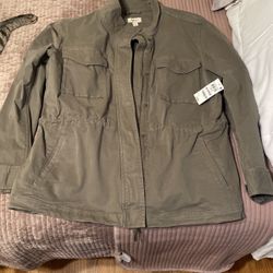 Green zip up jacket