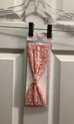 New! D'Bello brand pink and white fabric headband