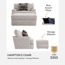 Comfy Chair + Storage Ottoman