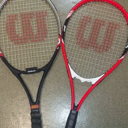 2 Wilson Tennis Racket With Bag 