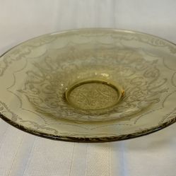 Federal Glass Madrid Amber Low Console Bowl (11”W)