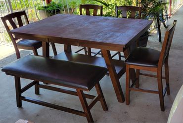 Table With Four Chairs And Bench