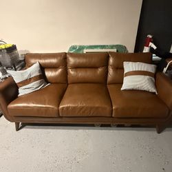 Brown Leather Sofa