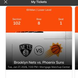Phoenix Suns Vs Brooklyn Nets - Tue Jan 27
