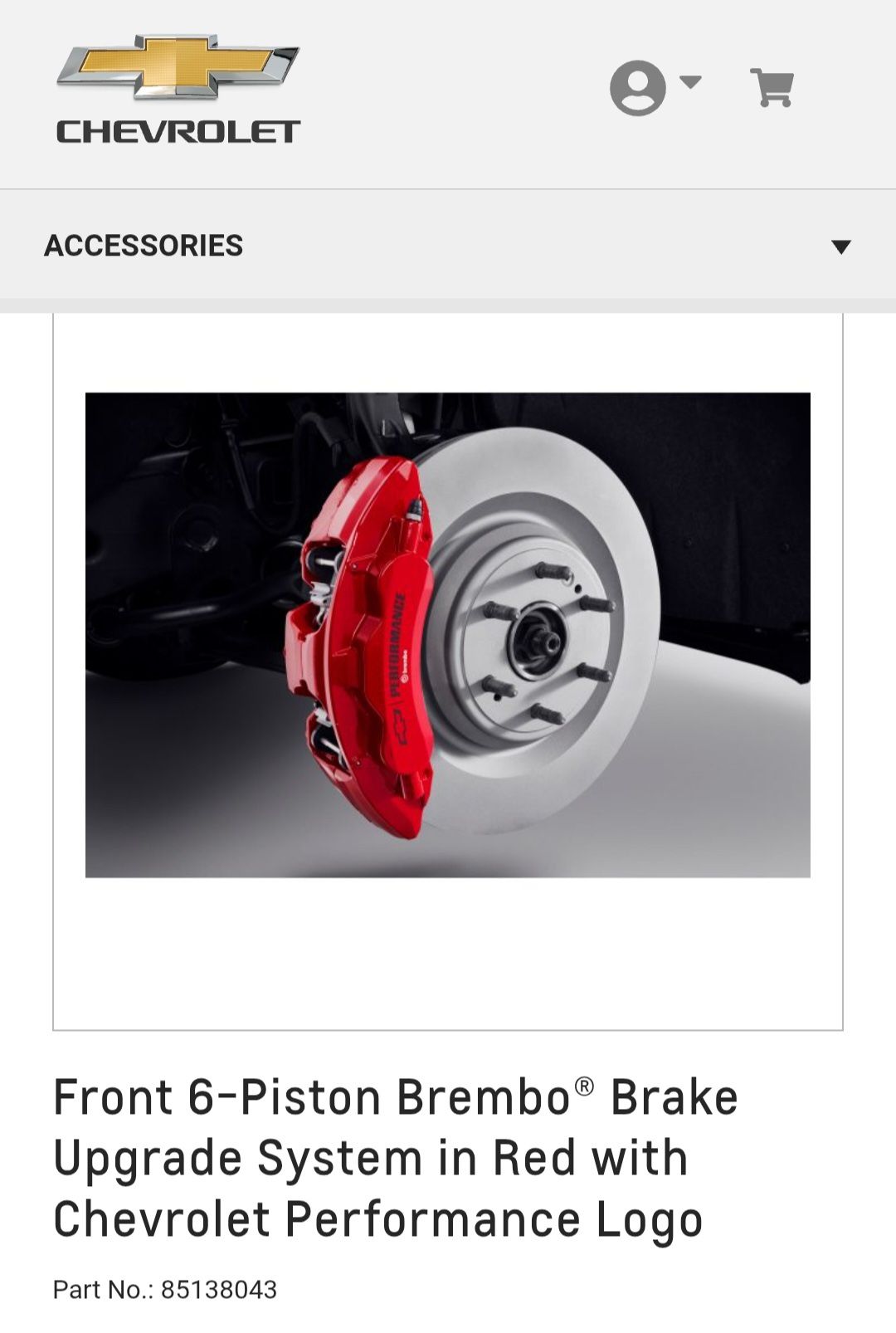 Chevrolet performance brembo brakes front and rear complete kit