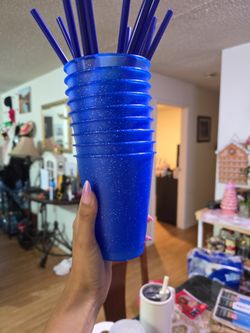 Blue Plastic Cups