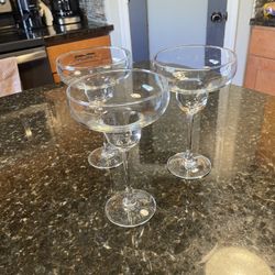 3 Margarita Glasses