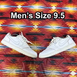 Air Jordan 1 Retro Low Golf Triple White Sneakers DD9315-101 Mens Size 9.5