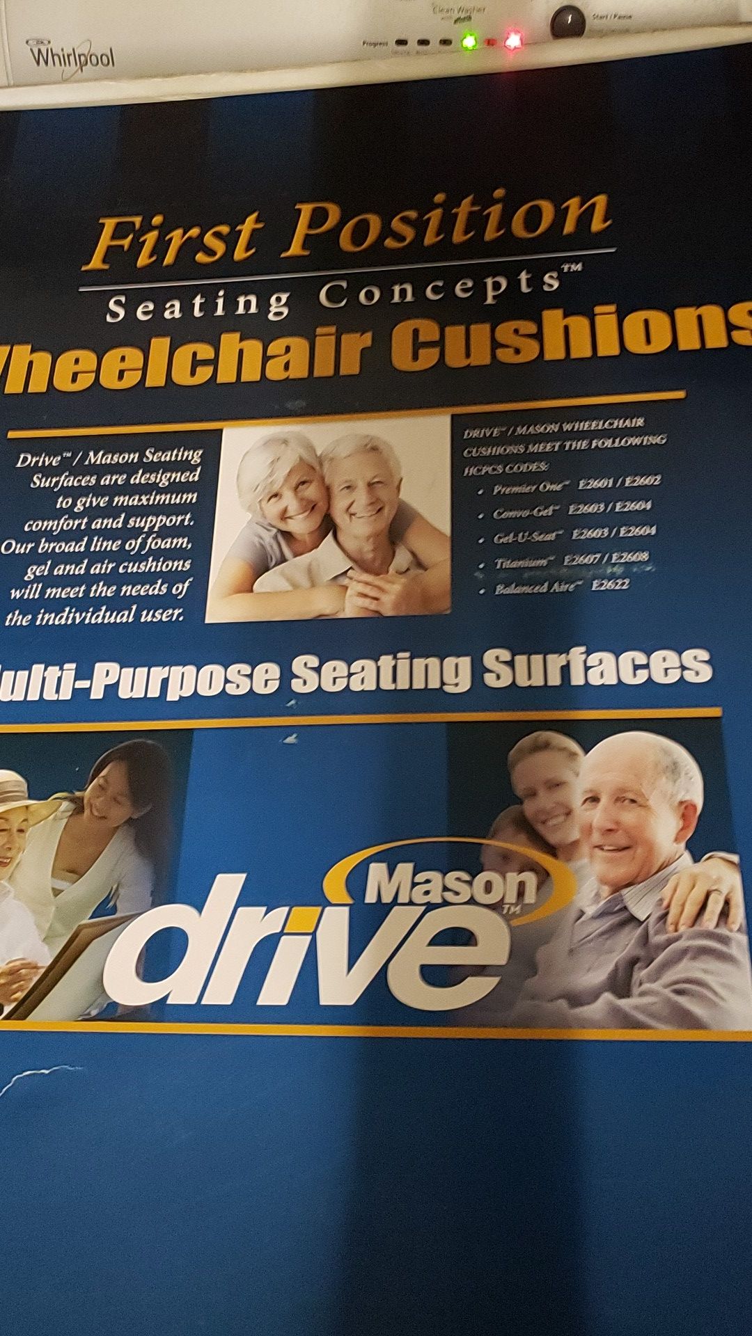 almost new wheelchair cushion measures 2 ft wide and 18" dept