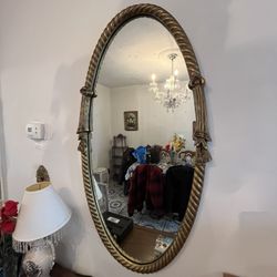 Vintage Rope Oval Wall Mirror 