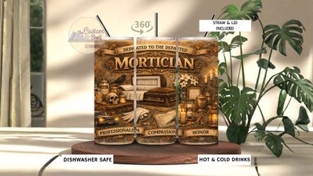 Mortician 20 Oz Stainless Steel Tumbler (READ DESCRIPTION)
