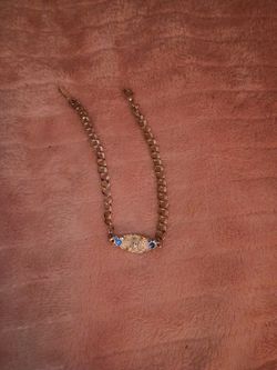 Disney Bracelet With Initia M Silver With Blue Stones