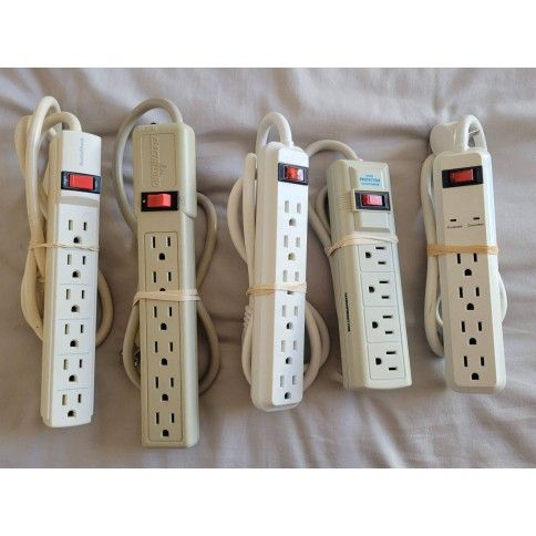 Indoor Surge Protector Power Tap Outlet Strip, Set of 5