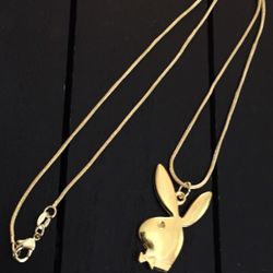 18K Gold Plated Snake Chain Necklace with Party Bunny Pendant USA SHIPPER, We Ship Fast! 2025 hip hop club rave party paparazzi dope fresh 