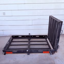 Wheelchair Scooter 2” Hitch Cargo Carrier With Folding Ramp And Wheels - 48”x28”x4”