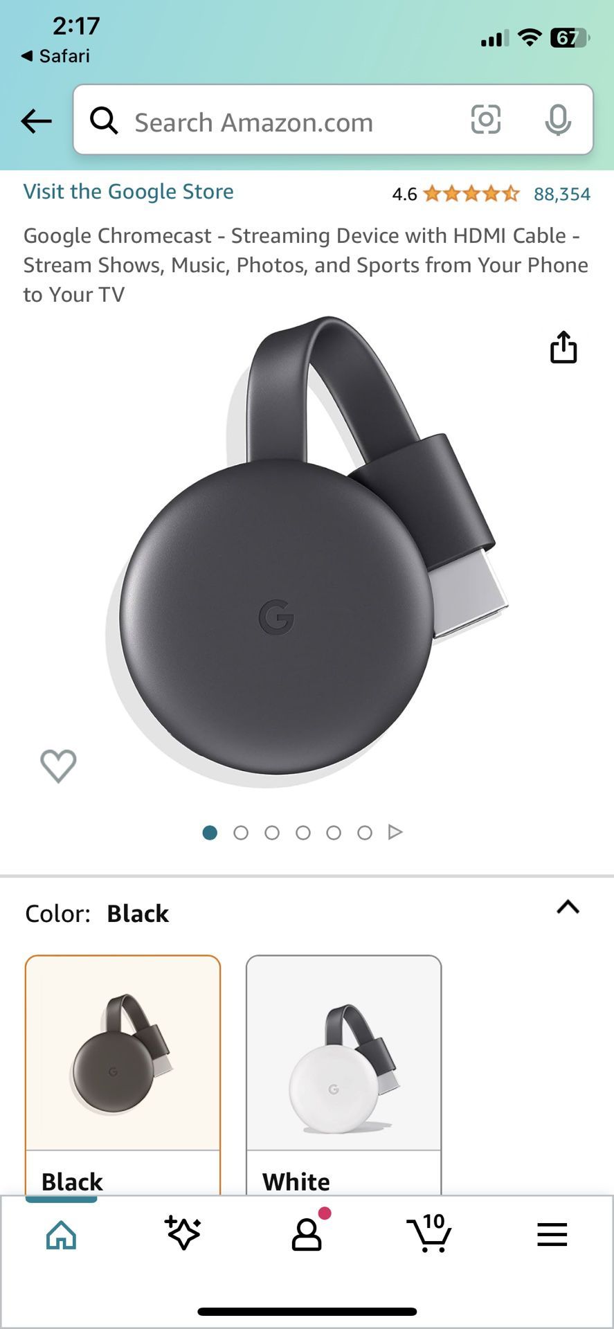 Google Chromecast Streaming Device 