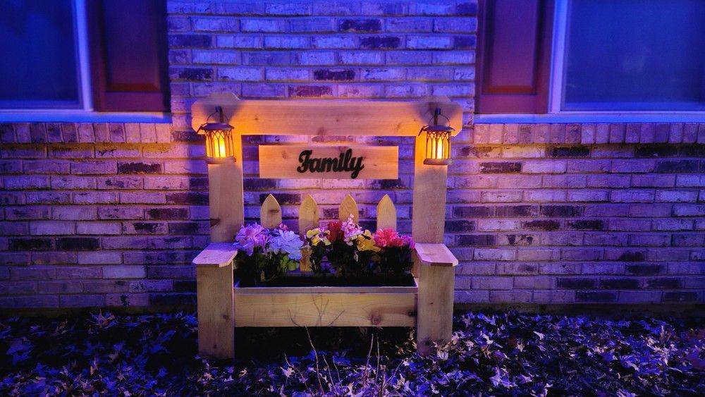 Rustic Wooden Planter Bench – Handmade Garden Decor