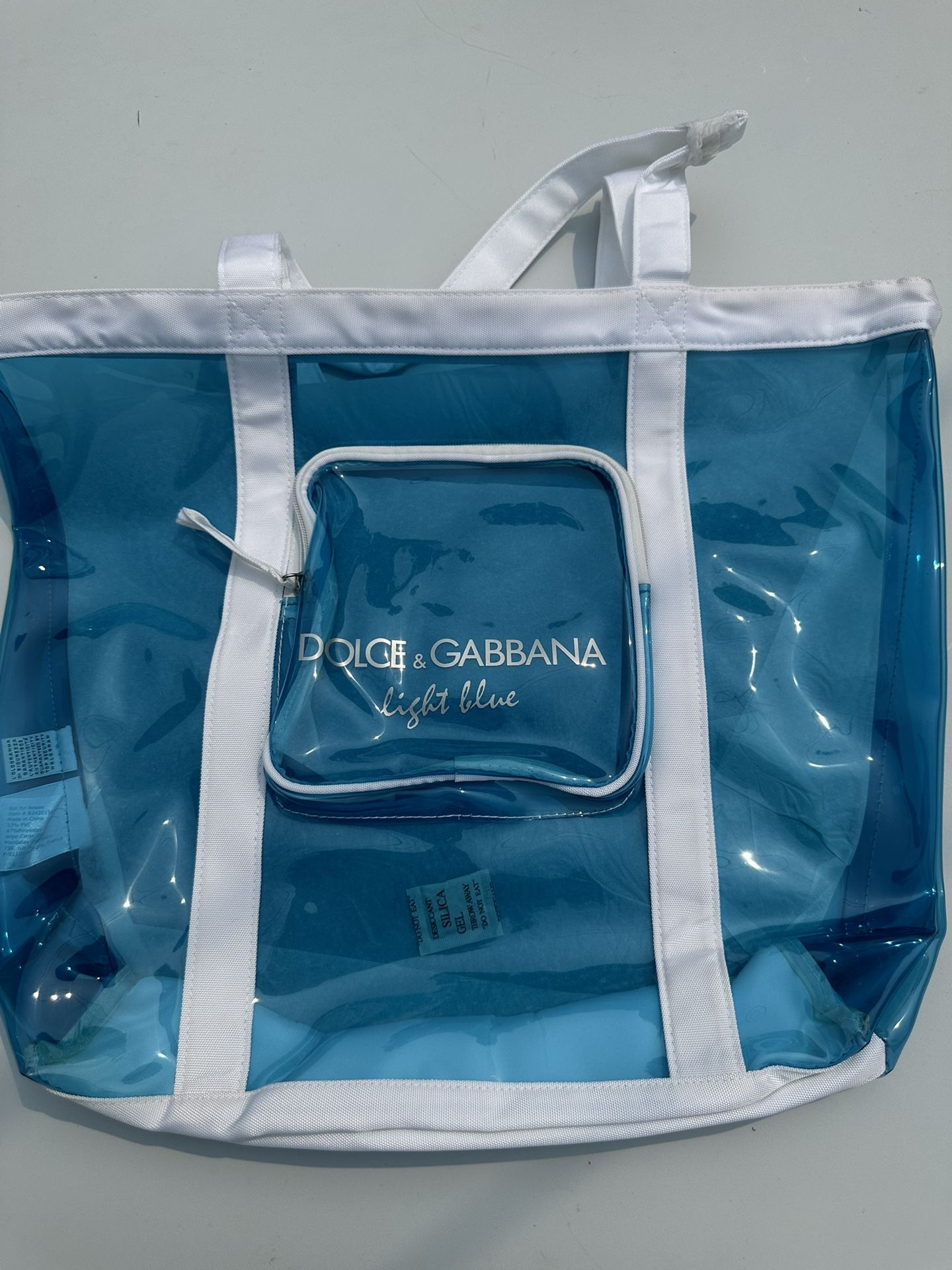 Dolce & Gabbana Light Blue Tote Beach Bag Vintage Rare
