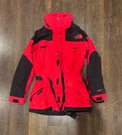 Vintage 90s The North Face Gore-Tex Mountain Light Ski Jacket Red/Black Small Petit