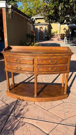 Console table-solid wood, whit wheels