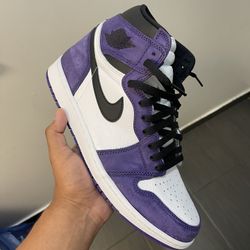 DS Air Jordan 1 Court Purple Suede Custom Size 10.5 Sz 10.5