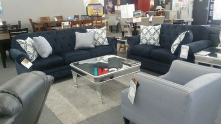 Tufted Sofa and Loveseat