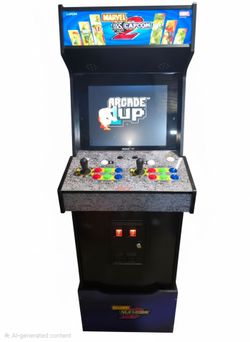 Arcade1Up Marvel Vs Capcom 2 Arcade with sanwa buttons, riser and stool
