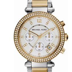 Michael Kors  Parker Women's two tone with diamond bezel watch