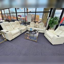 3PC Power Recliner sofa with coup holder