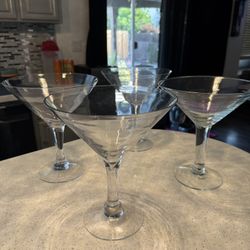 Four Large Wine Glasses 