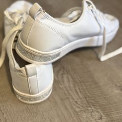 Guess shoes for women, size 12, white color with sparkly gems on it