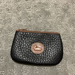 Vintage Dooney And Bourke Small Zip Top Wallet All Leather 