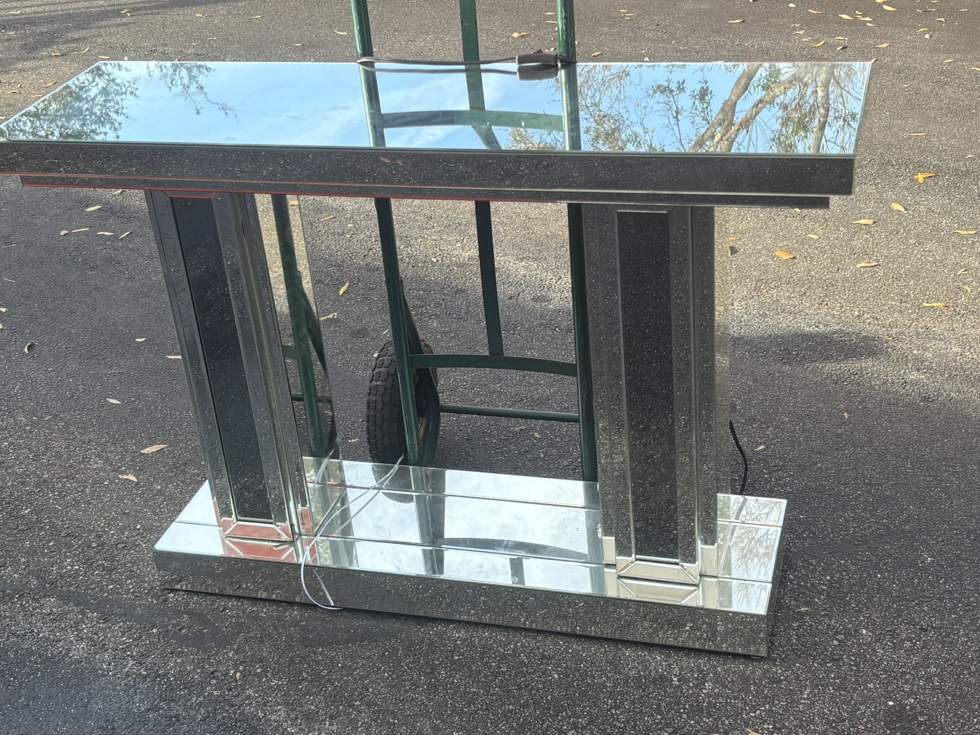 Glass Mirrored Entertainment Center