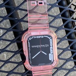 Apple Watch Full Band Transparent Pink 45/44/42