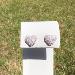 Rose Gold Moissanite Heart Earrings