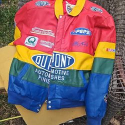 Authentic Leather Throwback Rainow Warrior Paint  Scheme Jacket