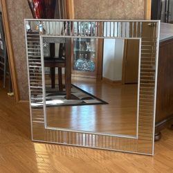 Gorgeous Beveled Silver Trim Mirror 36” NEW