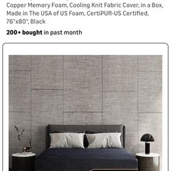 King Size Mattress  14” Firm King Size Memory Foam Mattress, 14 Inch Copper Memory Foam, Cooling Knit Fabric Cover, in a Box, Made
